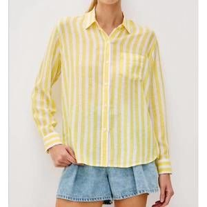 NEW RAILS charli button-down shirt in daffodil stripe